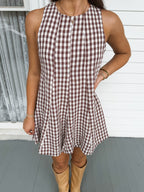 Brown Sugar Gingham Romper