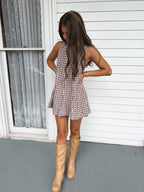 Brown Sugar Gingham Romper