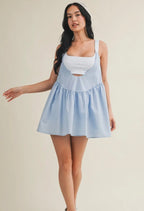 Kimberly Blue Gingham Athletic Romper