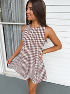 Brown Sugar Gingham Romper