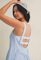 Kimberly Blue Gingham Athletic Romper