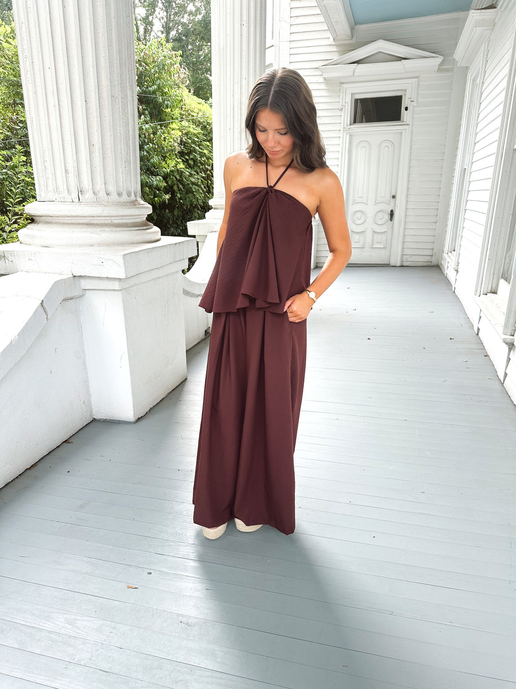 Emory Brown Wide Leg Pants