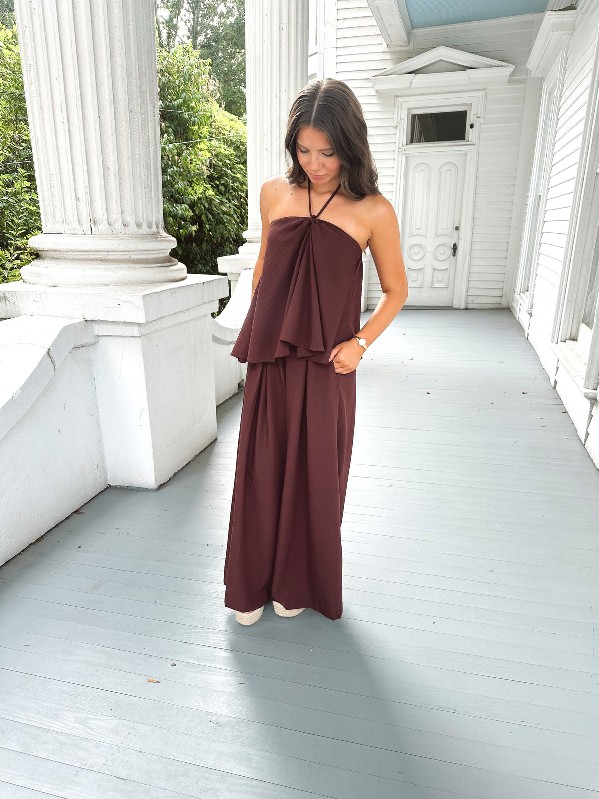 Emory Brown Wide Leg Pants