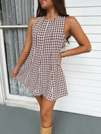 Brown Sugar Gingham Romper