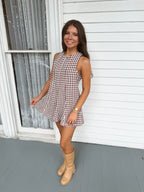 Brown Sugar Gingham Romper