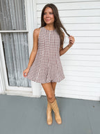 Brown Sugar Gingham Romper