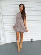 Brown Sugar Gingham Romper
