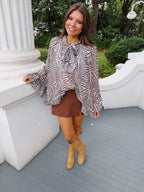 Zebra Ruffle Blouse