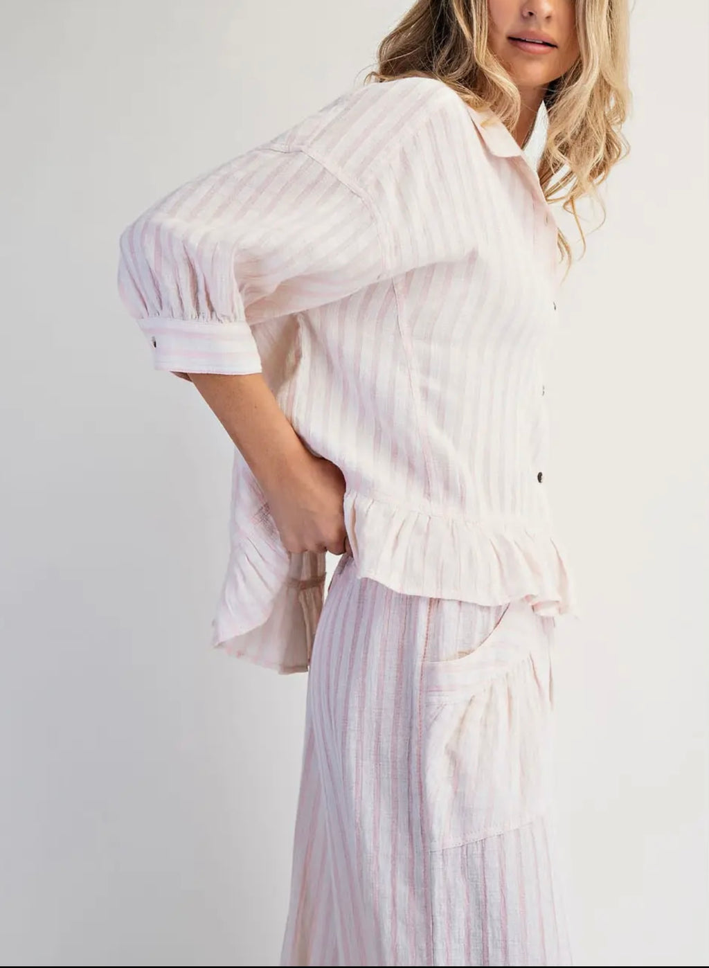 Blushing Striped Top