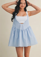 Kimberly Blue Gingham Athletic Romper