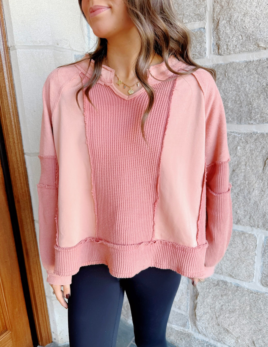 Autumn Waffle Knit Top