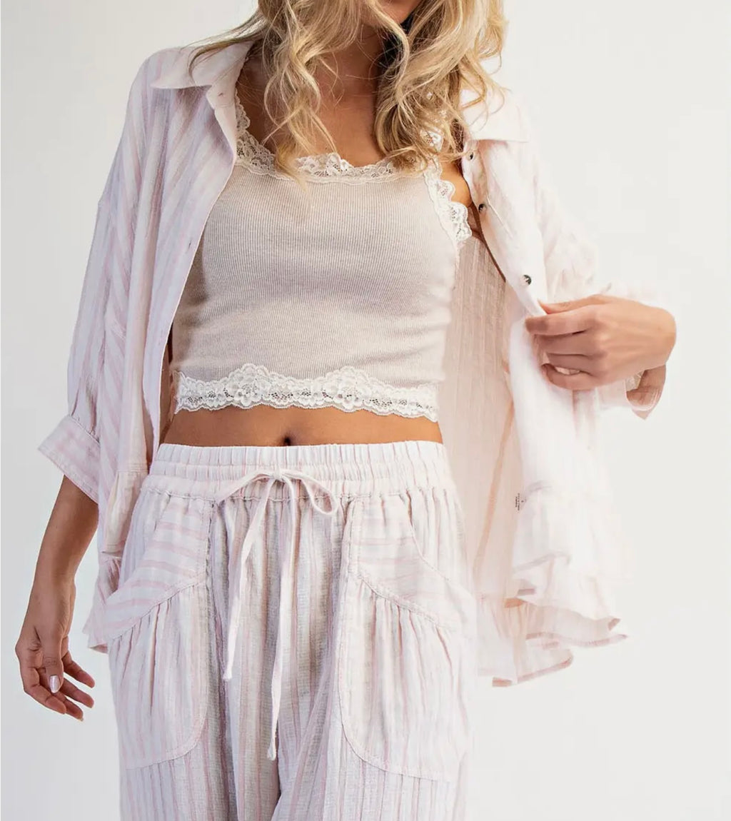 Blushing Striped Top