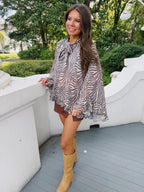 Zebra Ruffle Blouse