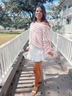 Sweetheart Striped Off-the-Shoulder Top