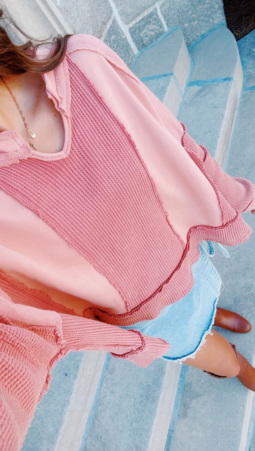Autumn Waffle Knit Top