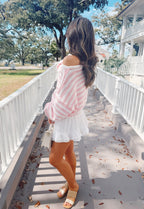 Sweetheart Striped Off-the-Shoulder Top