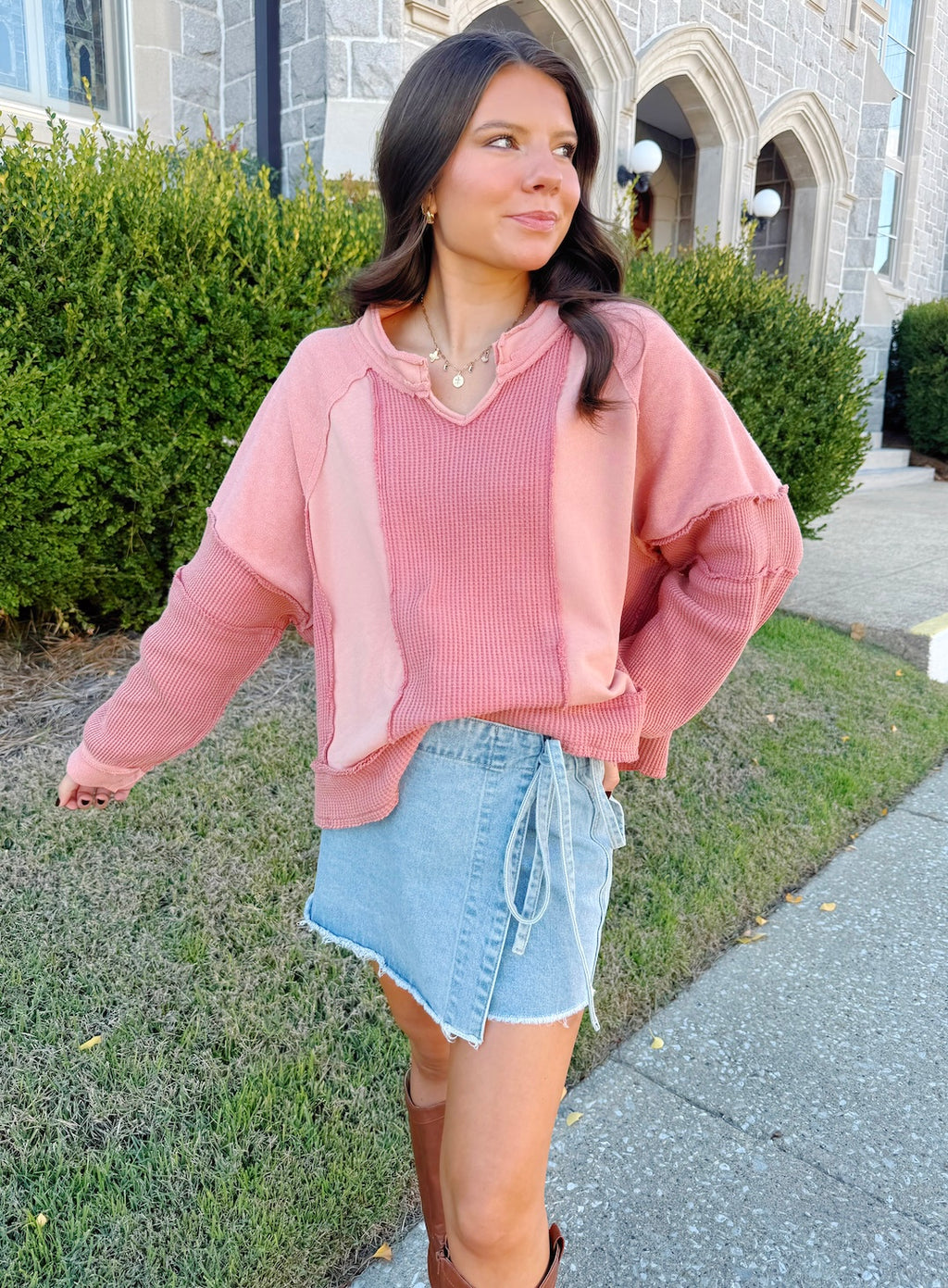 Autumn Waffle Knit Top