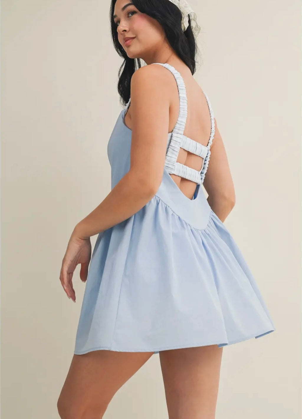 Kimberly Blue Gingham Athletic Romper