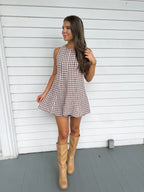 Brown Sugar Gingham Romper