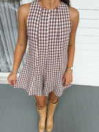 Brown Sugar Gingham Romper
