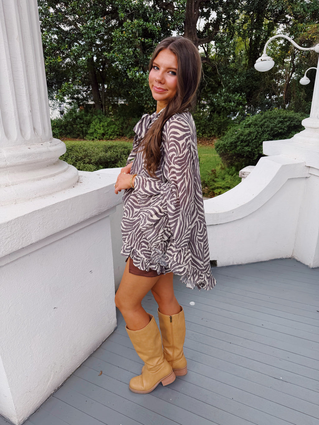 Zebra Ruffle Blouse