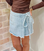 Denim Tie Skort